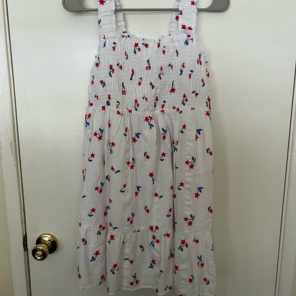 Cat & Jack White Dress with Red and Blue Stars